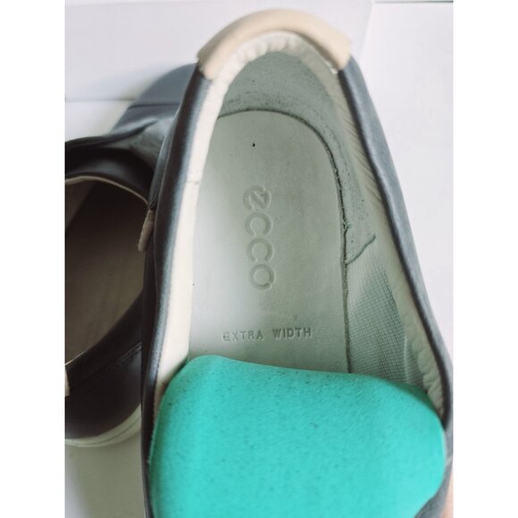 Ecco Soft 7 Slip On 2.0 Gray Leather Loafer Sneaker Shoes Size 9 40 Extra Wide - Picture 10 of 11